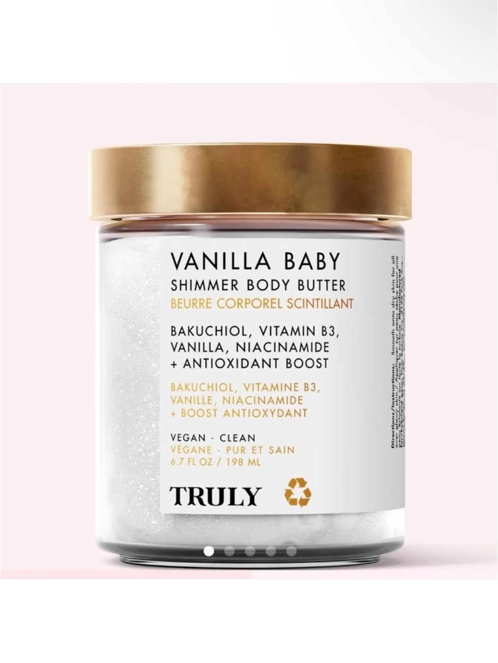 Truly Vanilla Baby Shimmer Body Butter White Full Size NEW